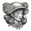 vietnam rice hat  tattoo design idea