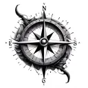 3d compass tattoo design idea