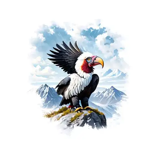 Andean Condor in the mountains tattoo design idea