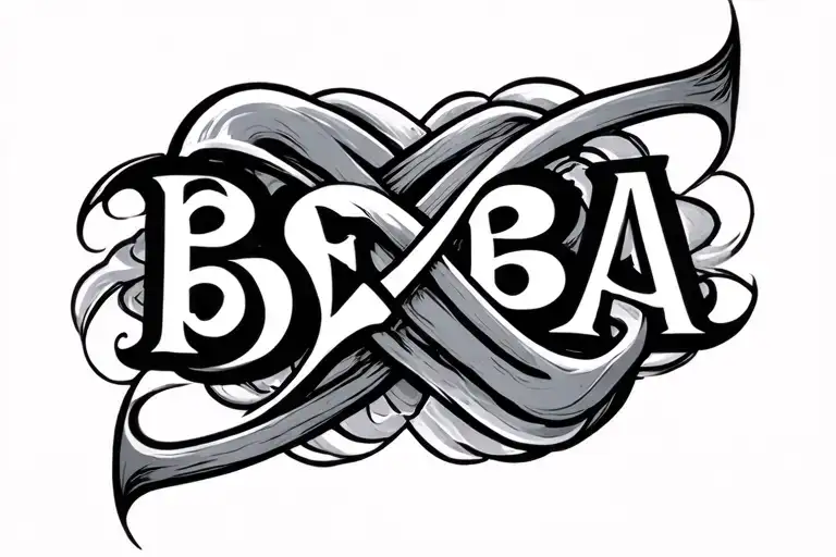 infinity sign and the inscription "BEBA" tattoo design idea