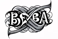 infinity sign and the inscription "BEBA" tattoo design idea