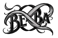 infinity sign and the inscription "BEBA" tattoo design idea