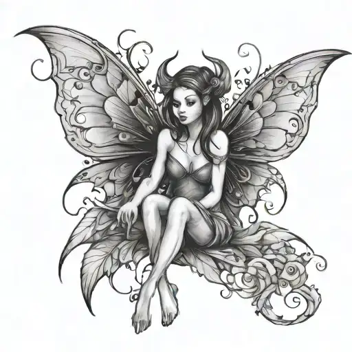 Dark Fairy tattoo design idea
