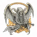 grim reaper in purgatory tattoo design idea