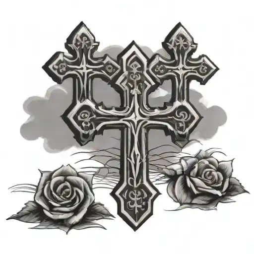three crosses  tattoo design idea