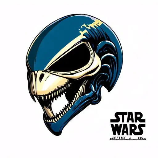 Star Wars and Star Trek and xenomorph 15cm simple tattoo design idea