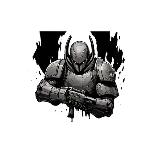 doom slayer tattoo design idea