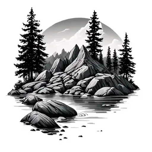 nature, geology, minimalist tattoo tattoo design idea