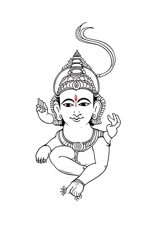 Hanuman gada small tattoo tattoo design idea