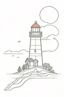 lighthouse guiding tattoo design idea