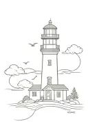 lighthouse guiding tattoo design idea
