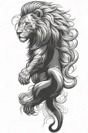 lion full body  tattoo design idea