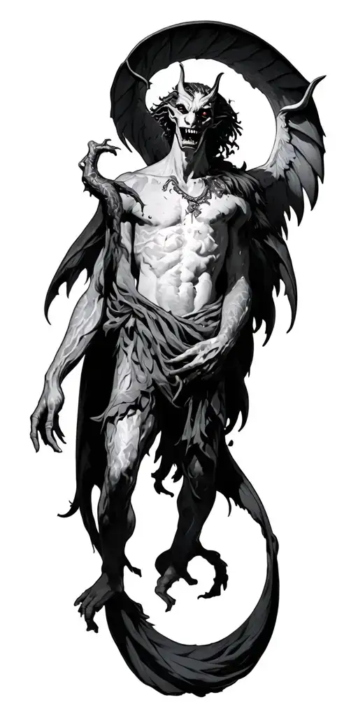 Angles and demons biblical  tattoo design idea