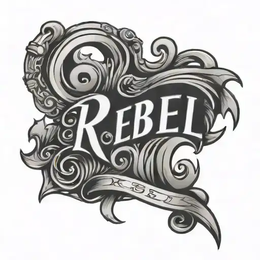 The word Rebel  tattoo design idea