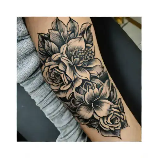 Cover Up Floral tattoo design idea