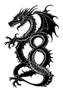 number eight ouroboros dragon tattoo design idea