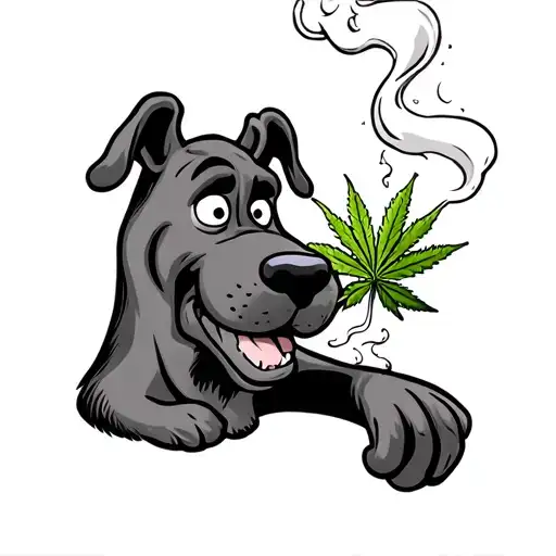 Scooby Doo smoking weed tattoo design idea