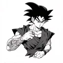 DragonballZ gohan tattoo Victorian style black and white tattoo design idea