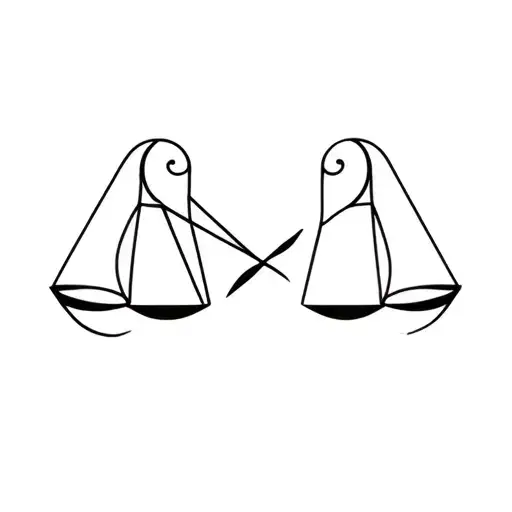 Libra and aquarius symbol merging tattoo design idea