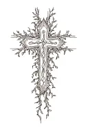 Cross With Vines tattoo design idea