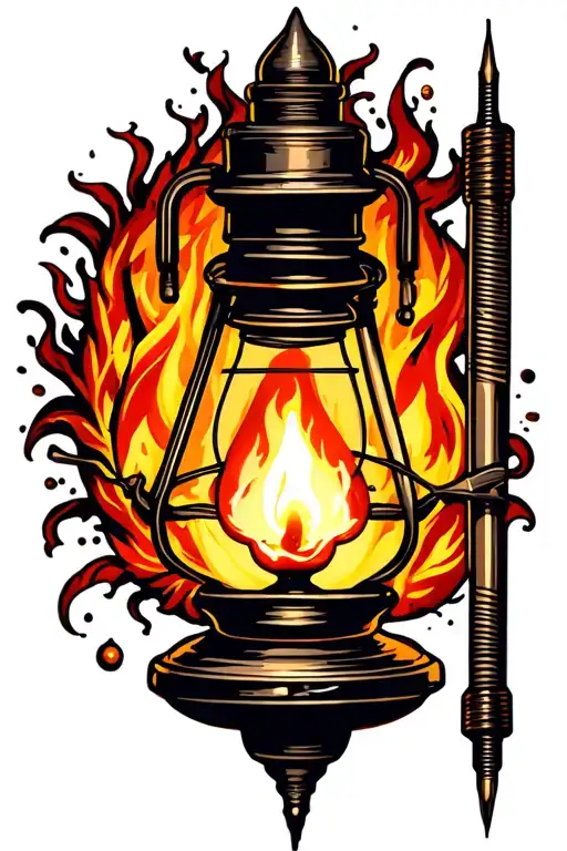 "Firelight Tattoo & Piercing" "Firelight Tattoo & Piercing" oil lamp with tattoo needle tattoo design idea