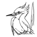 pileated woodpecker pecking tattoo design idea