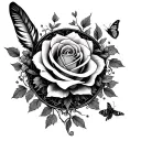 Breath, Rose, Feather, Ivy, Tree Of Life, butterfly, Key tattoo design idea