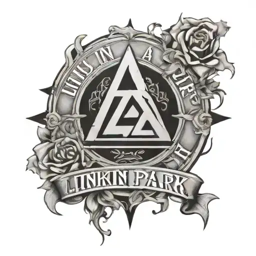 linkin park logo with quote tattoo design idea