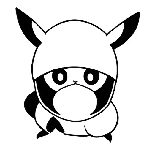 Pokemon with bandit mask  tattoo design idea