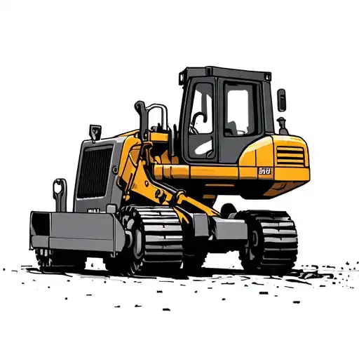 heavy equipment and machinery  tattoo design idea