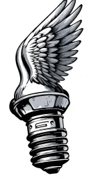 spark plug with wings spread tattoo design idea