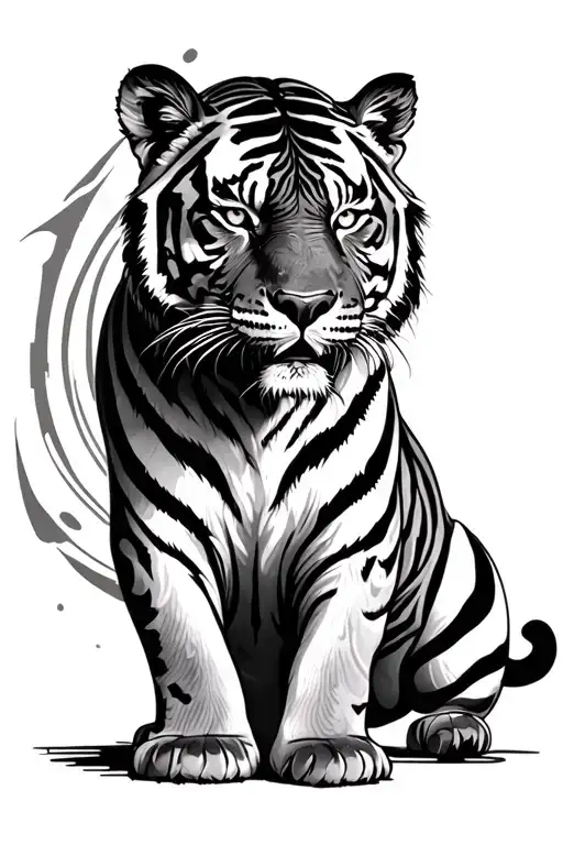 Tiger full body tattoo design idea