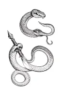 snake dagger tattoo design idea