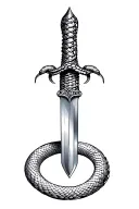 snake dagger tattoo design idea