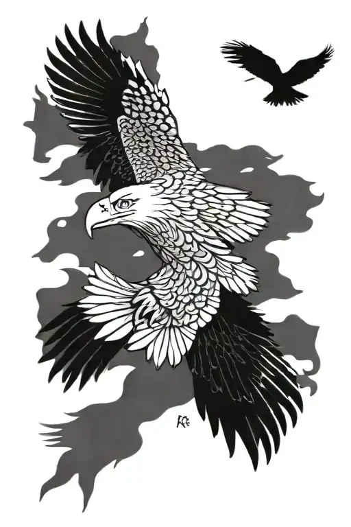 sea eagle soaring tattoo design idea