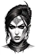 Chicano style mortal Kombat character tattoo design idea