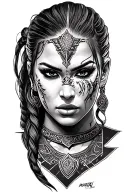 Chicano style mortal Kombat character tattoo design idea