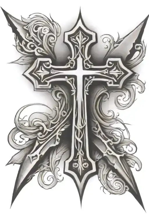 Faith cross men's tattoo tattoo design idea