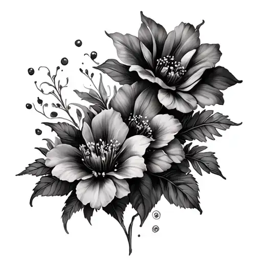 flowrs and sand dunes tattoo design idea