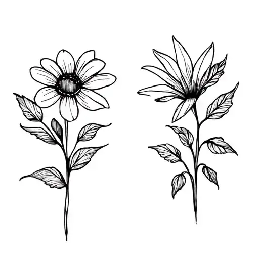 matching tattoos for best friends that like flowers, and have overcome many adversities in life tattoo design idea