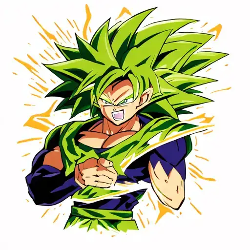 black and gold broly tattoo design idea
