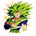 black and gold broly tattoo design idea