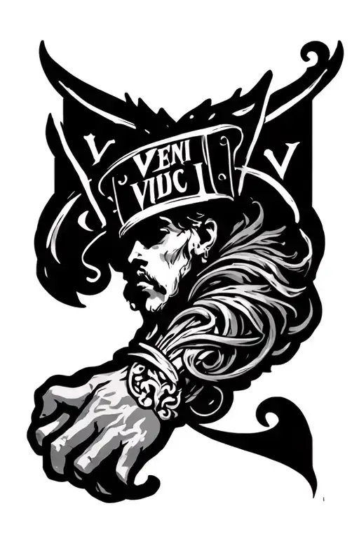 "Veni vidi vici" male forearm tattoo tattoo design idea