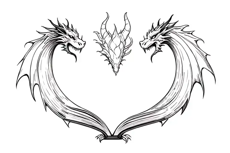 book dragon hoard tattoo design idea