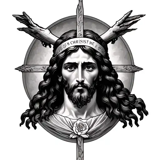 Ave Christus Rex under the clavicle bone tattoo design idea