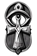 ankh symbol with eye tattoo design idea
