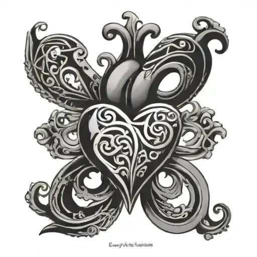 polyamory infinity heart tattoo design idea