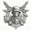 infantry army unit4 engineer tattoo design idea