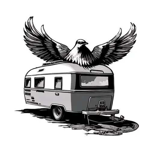 Caravan tattoo design idea