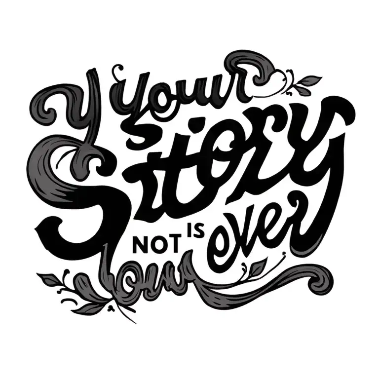 "Your story is not over" semi colon tattoo design idea